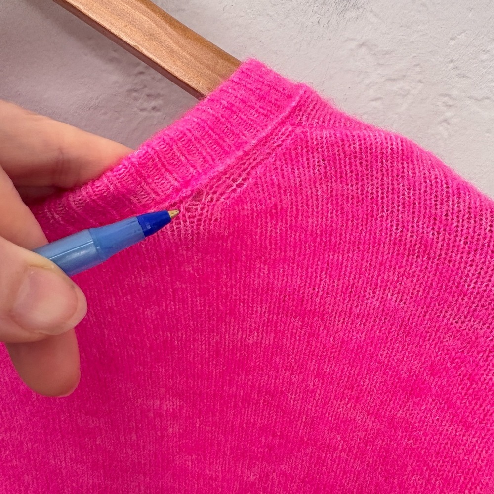 Anthropologie Pilcro Wool Blend Cardigan Sweater Women Size Medium Hot Pink - Picture 13 of 13
